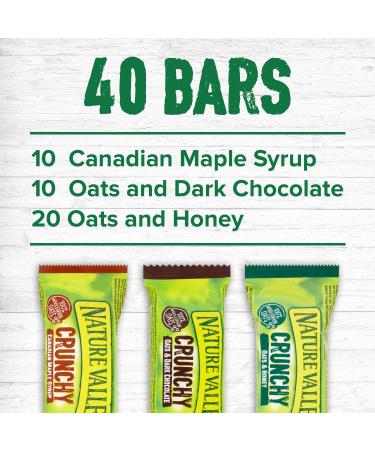 Nature Valley Protein Peanut & Chocolate Gluten Free Cereal Bars 4 x 40g (Pack of 8 total 32 Bars) & Crunchy Granola Bars Variety Pack of 40 Bars - Buy Online on SooperMarket.com