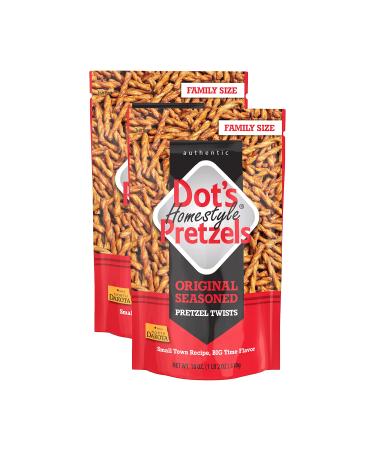 Dot's Homestyle Pretzels 18 Ounce Family Size Original Seasoned Pretzel Twists (2 Pack) Original 18 Ounce (2 Pack)