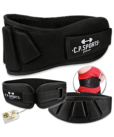 C.P.Sports Weightal leaks-fitness belt for bodybuilding strength training weight lifting |Training belt for women and men made of robust nylon |Professional ultra light belt for the Gym XXL (117-132cm) black