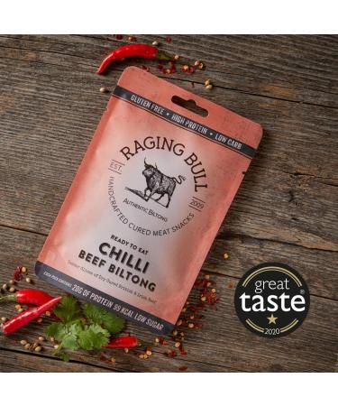 Raging Bull Chilli Beef Biltong - Authentic South African Biltong, High Protein & Gluten Free Snack - 1kg - Buy Online on SooperMarket.com