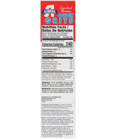 Albers Quick Grits 40oz: Premium Southern-style Corn Grits for Fast & Delicious Meals - Buy Online on SooperMarket.com