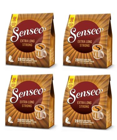 4 x Senseo Extra Long Strong Mug Size 20 Pads (80 Pods) Dark Roast
