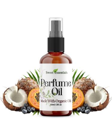 Sweet Essentials HAWAIIAN COCONUT (Tropical Scent) Fragrance - Perfume Oil Made with Organic Oils 2oz Spray on Perfume Hair & Body Oil - Alcohol Silicone & Preservative Free