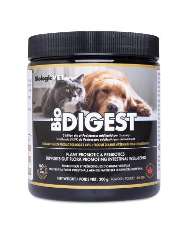 BiologicVET - BioDIGEST Plant Probiotic 200g All-Natural Advanced Dog & Cat Probiotic Powder with Prebiotics & Flax Relieves Diarrhea and Constipation Supports Digestion Allergy Immunity & Health 200.0 g (Pack of 1)