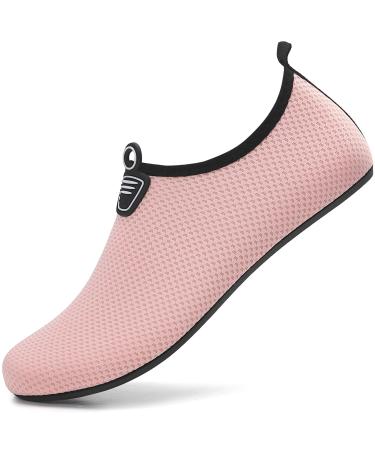 Ruomu bathing shoes women water shoes men fast drying swimming shoes slipproof aqua shoes light beach shoes surf shoes barefoot shoes for men women beach pool 38 eu pink