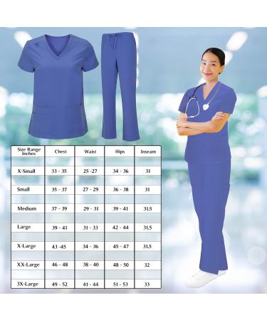 Comfortable and Durable Bahoki Essentials Scrub Set - Ideal for Nurses - Ceil Blue X-Small - Buy Online on SooperMarket.com