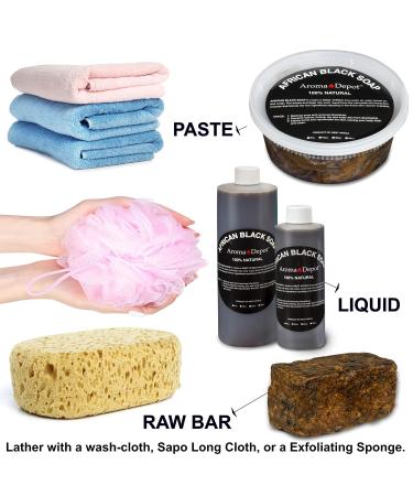 Aroma Depot Raw African Black Soap 1/2 Gallon - 100% Natural for Acne, Eczema, Psoriasis - Handmade from Ghana - Buy Online on SooperMarket.com