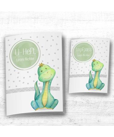 Personalized Dinosaur U-Heft Cover & Vaccination Certificate Set | Custom U-Heft Set for Kids - Buy Online on SooperMarket.com