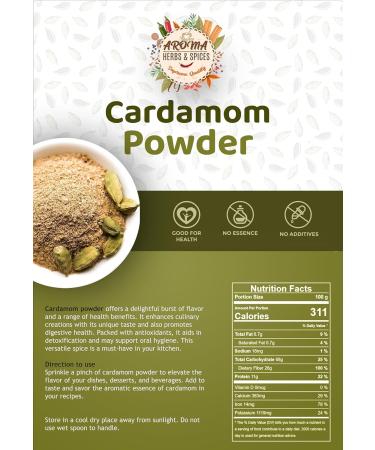 Cardamom Powder | Ground Cardamom | 50g | Elaichi Powder |100% Natural | Premium Quality | All Natural | Vegan | Non-GMO (50 Gram) - Buy Online on SooperMarket.com
