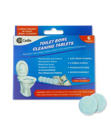 Toilet Bowl Cleaning Tablets - Automatic Drop-in Bleach 6 Blocks that Cleanse Bathroom at Home & Commercial | Removes Stubborn Stains Rust Lime Mineral Deposits - 1 Pack 6 Count (Pack of 1)