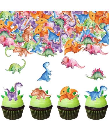 Catelves 50 pieces of edible tortendeco dinosaurs dino tortendendeko decoration cake edible dino kuchendeko decoration cake edible dinosaur tortendeco birthday edible dino birthday decoration decoration