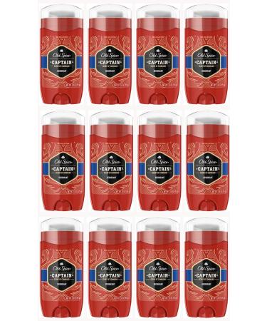 Old Spice Deodorant for Men Captain Scent Red Collection 3.0 Ounce (Pack of 12)