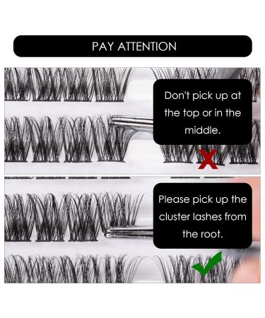 120PC Eyelash Cluster DIY Extension Kit - Natural Look C/D Curl Soft 10-16mm Lengths Applicator & Adhesive Included - Buy Online on SooperMarket.com