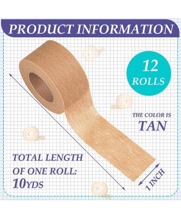 Tondiamo Micropore Tan Surgical Tape - 1 Inch x 10 Yards (12 Rolls) | Skin-friendly Adhesive Medical Tape for Face, Nose, and Mouth | Breathable and Non-Woven Paper Tape - Buy Online on SooperMarket.com