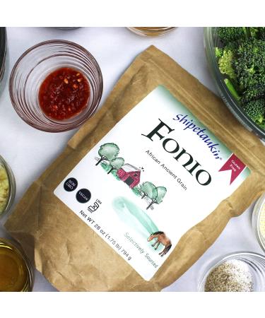 Shipetaukin Fonio African Supergrain 28oz - Gluten Free, Vegan, Non-GMO - Quick Cooking Whole Grain Substitute for Rice, Couscous, Quinoa - 1.75lb Pack - Buy Online on SooperMarket.com