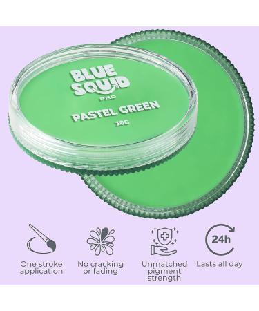 Blue Squid PRO Pastel Green Face Paint 30g - Professional Water Based Single Cake for Adults & Kids - Halloween Face Painting SFX - Buy Online on SooperMarket.com