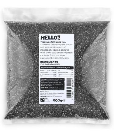 Gorilla Food Co. Whole Dark (Black) Chia Seeds - 3.2kg (4 x 800g) - Raw - Non-GMO - Buy Online on SooperMarket.com