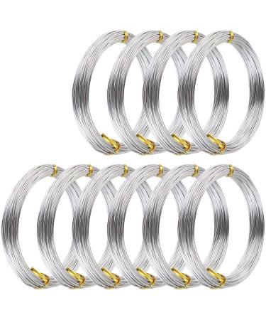 10 Rolls Bendable Aluminum Metal Wire  18 Gauge Wire  Flexible DIY Beading Wire  Silver Craft Wire for Making Dolls Skeleton DIY Crafts  0.039in/1mm Thickness  328 FT  109yd