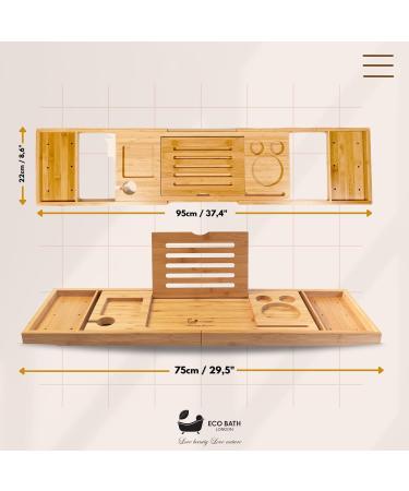 Luxury Eco-Friendly Bamboo Bath Tray | Sustainable Bathroom Accessories | Perfect Gift for Relaxation - Buy Online on SooperMarket.com
