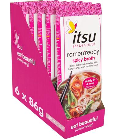 itsu ramen ready spicy broth - ribbon tied ramen noodles multipack with spicy broth (6 Pack x 86g) - Buy Online on SooperMarket.com