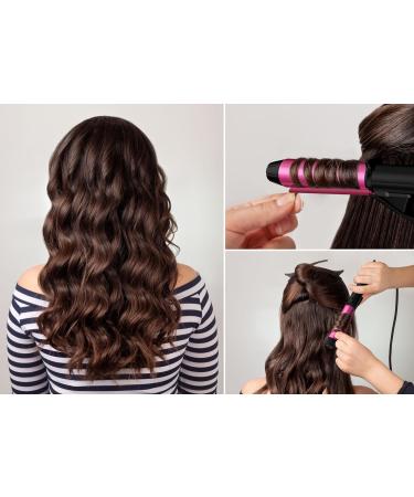 Dual Voltage Travel Ceramic Curling Iron - 1 Inch Mini Size Adjustable Temperature Keratin & Argan Oil - Perfect for Short Hair Includes Storage Bag Hot Pink - Buy Online on SooperMarket.com
