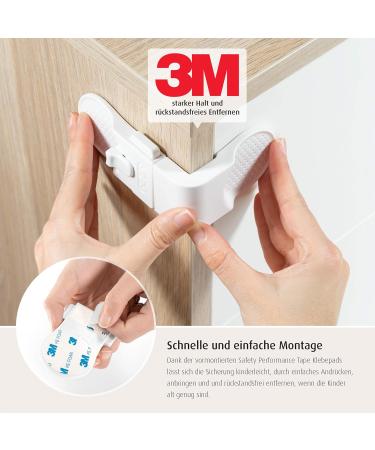 Reer Cabinet & Drawer Lock - 3 Piece Value Pack | Child Safety Expert | White - Shop Internationally - Buy Online on SooperMarket.com