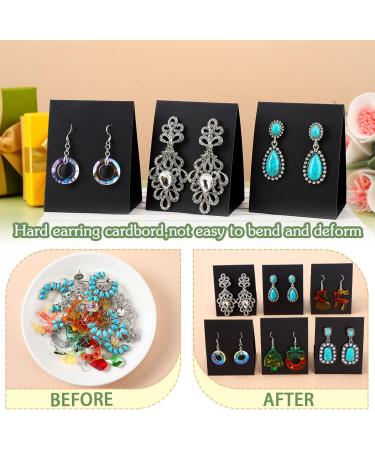 Eersida 100 Pcs Standing Earring Display Cards - Black | Jewelry Packaging for Small Business, DIY Earrings, Retail Show - Shop Now! - Buy Online on SooperMarket.com