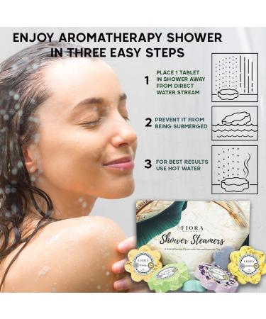 Fiora Naturals Shower Bombs: 12 Aromatherapy Vapor Tablets for Women | Stress Relief Essential Oil Shower Steamers | Spa Bath Bomb Gift - Buy Online on SooperMarket.com