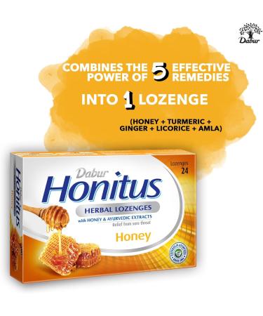 Dabur Honitus Herbal Lozenges - 24 Lozenges | Soothing Honey Flavor for Cough & Sore Throat Relief - Buy Online on SooperMarket.com