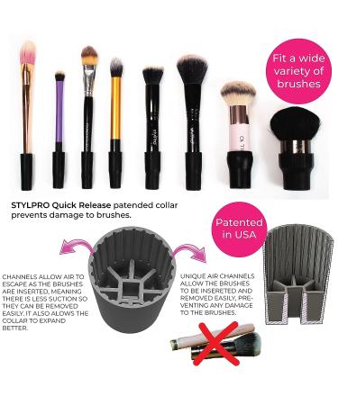 STYLPRO Original Gift Set: Electric Makeup Brush Cleaner & Dryer with 8 Collars - Fast & Automatic Spinning Cleaner with Heat-Resistant Bowl - Brush Cleanser Kit - Buy Online on SooperMarket.com