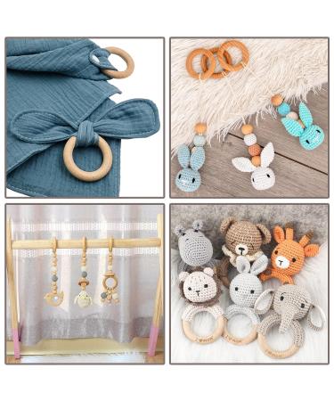 Ruby 8-Piece Natural Wooden Bite Rings | Eco-Friendly Baby Teething Toys & Handicraft Tools ( 70mm) - Buy Online on SooperMarket.com
