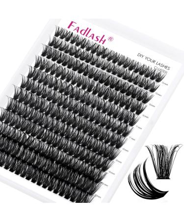 Fadlash cluster eyelash extensions single eyelashes 60d 0.07 C Curl 15-20mm Extensions 200PCs DIY eyelash extension at home 15-20 mm DH-60D-07-C