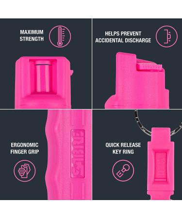 SABRE RED Pink Pepper Spray Keychain for Women - Maximum Police Strength, Quick Release, Finger Grip, 10-Foot Range, 25 Bursts - Help Fight Breast Cancer - Buy Online on SooperMarket.com