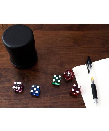 Genuine Las Vegas Casino Dice Set of 20 with 4 Dice Cups | Red, Green, Blue & Purple Dice | Bicast Leather Cups | Perfect for Liars Dice, Yahtzee, Farkle & Casino Nights - Buy Online on SooperMarket.com