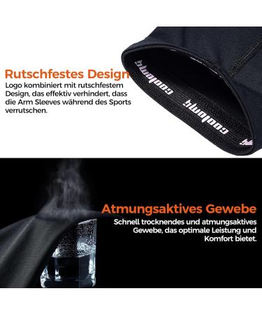 Coolomg UV Protection Compression Arm Sleeves | Growlings Slide Bandage for Men & Women | XS-XL | Ideal for Bicycle Volleyball Basketball Handball | Black - Buy Online on SooperMarket.com