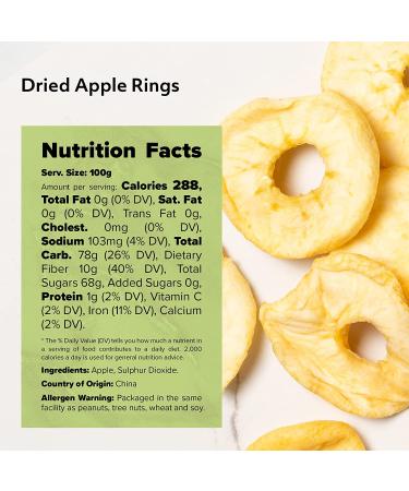 NUTS U.S. Dried Apple Rings - Chewy Texture, Juicy & Natural, 3 lbs - No Added Sugar, Non-GMO, No Artificial Color - Buy Online on SooperMarket.com
