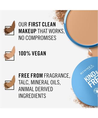 Rimmel Kind + Free Natural Finish Pressed Powder Light 020 | Vegan Formula | Oil-Free Formula - Buy Online on SooperMarket.com