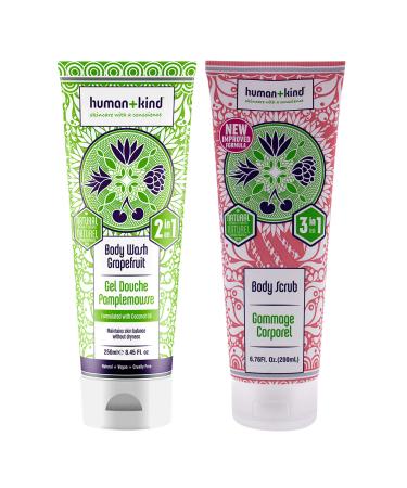 Human+Kind Body Wash and Body Scrub Kit Unisex 2 Pc coconut 2 Pc (Pack of 2)