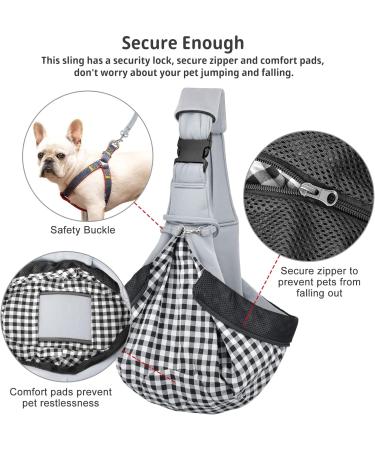 Cuby Dog Carrier Bag for Small Dogs | Breathable Cotton Travel Bag | Safe & Convenient for Pets (Gray-White) - Buy Online on SooperMarket.com
