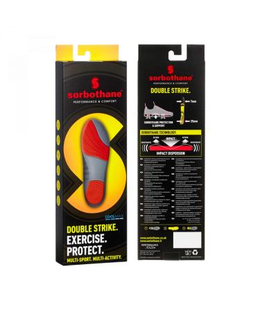 Sorbothane double-stitched insoles yellow EU 44-45 (UK 10) EU 44-45 (UK 10) New