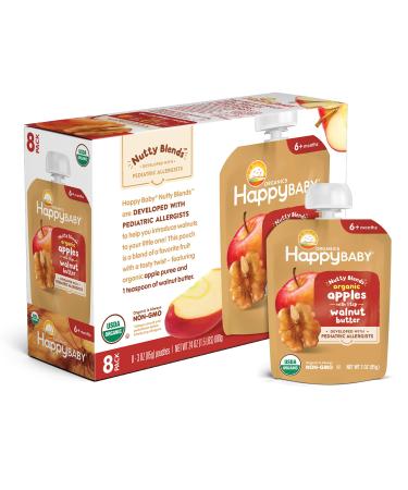 Happy Family Organics Happy Baby  Nutty Blends 6+ Months Organic Apples with 1 tsp Walnut Butter 3 oz (85 g)
