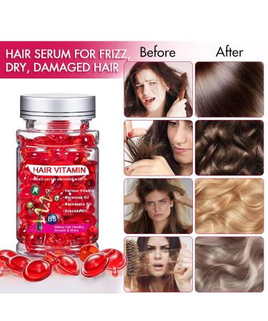 Buy Hair Serum for Frizzy & Dry Hair - Argan Avocado & Moroccan Oil Treatment - Vitamin-Packed Hair Oil Capsules (40 Caps) for Damaged Hair - Buy Online on SooperMarket.com