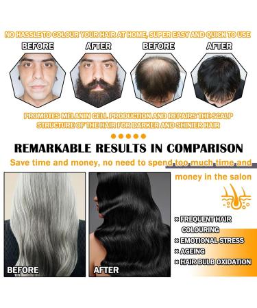 Black Hair Dye Shampoo - 3 in 1 Natural Hair Color & Grey Coverage | Long Lasting Instant Dye for Men & Women - Buy Online on SooperMarket.com