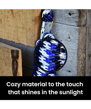 Buy Connection Trick for Horses & Ponies - 2m Start Hard PP Rope with Classic Carabiner Hook in Royal Blue Marine & White - Durable & Safe for Efficient Handling - Buy Online on SooperMarket.com