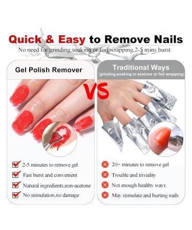LOUINSTIC Gel Nail Polish Remover - Fast No Soak/Wrap 2-5 Min Removal Professional Kit with Colorful Nail File & Pusher for Easy Gel Polish Removal - Buy Online on SooperMarket.com