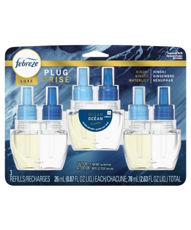 Febreze Fade Defy PLUG Air Freshener & Odor Fighter Ocean Oil Refill 3 Count 78Ml