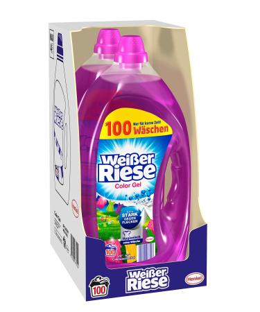 White giant Color Gel (200 (2 x 100) washloads) color detergent especially strong against stains liquid detergent for fresh and clean laundry in bright colors perfume 5 l (2 pack)