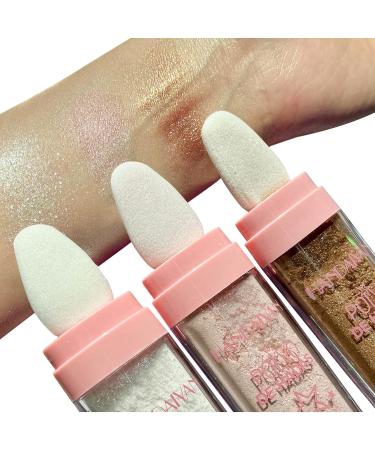 Paminify Body Glitter Powder - Shimmer Face Highlighter & Body Blusher in White Moonbeam & Golden Bronze Shades - Buy Online on SooperMarket.com