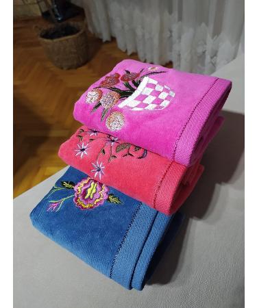 GEORGIABAGS 100% Cotton Velour Fingertip Towel Set (3 Pack) - Super Soft Bamboo & Cotton Hand Towels - Extra-Absorbent Small Finger Tip Towels for Bathroom, Guests & Gifts - Buy Online on SooperMarket.com