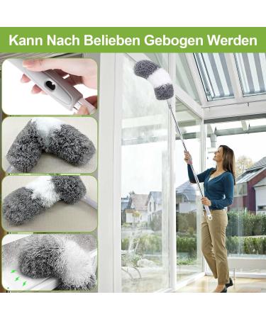 4-In-1 Window Cleaning Kit | 360 Rotation, Telescopic Pole, 4 Window Wipes & Duster | Indoor & Outdoor Use - Buy Online on SooperMarket.com